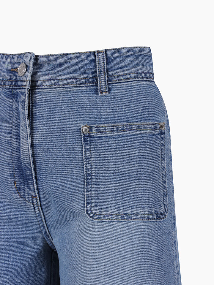 Blue A-line jeans - Palazzo - Blue | Sisley K image number 3